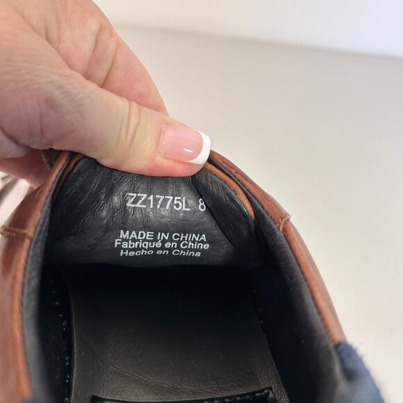 Zanzara Men's Casual Leather Lace-Up Sneakers Mahogany Brown‎ ZZ1775L Size 8 - Picture 3 of 10